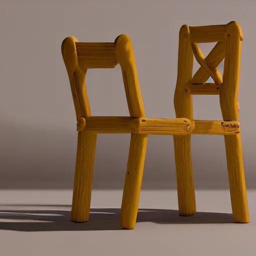 Prompt: chair made from biscuits, new product, realsitic, photorealistic, 8k render, photography