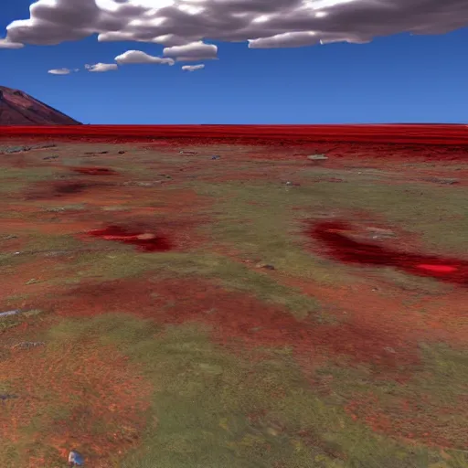 Image similar to arid lands with red crysltals and selenites