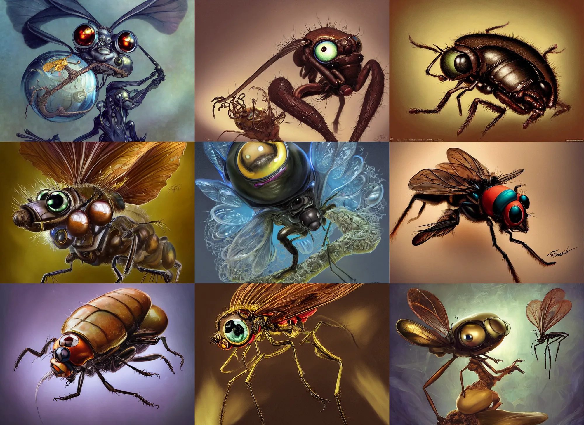 Image similar to an anthropomorphic fly with big eyes wearing a lab coat, diffuse lighting, fantasy, intricate, elegant, highly detailed, lifelike, photorealistic, digital painting, artstation, illustration, concept art, smooth, sharp focus, art by frank frazetta and marco bucci and loish and rossdraws and artgerm and alphonse mucha