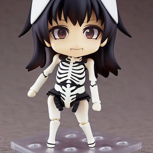 Image similar to cute nendoroid of a skeleton girl