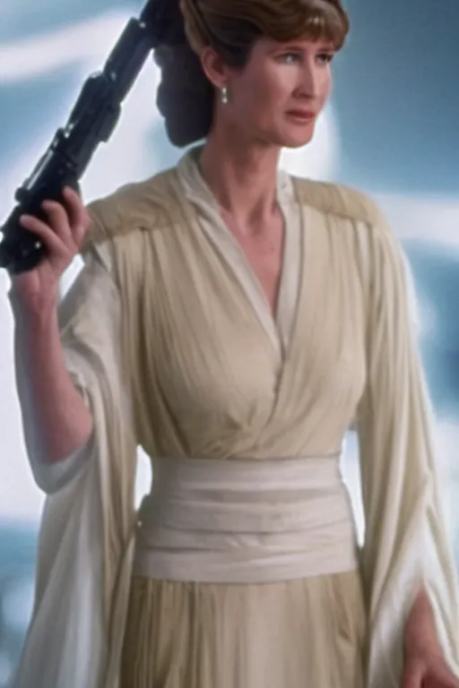 Prompt: Laura Dern as princess leia