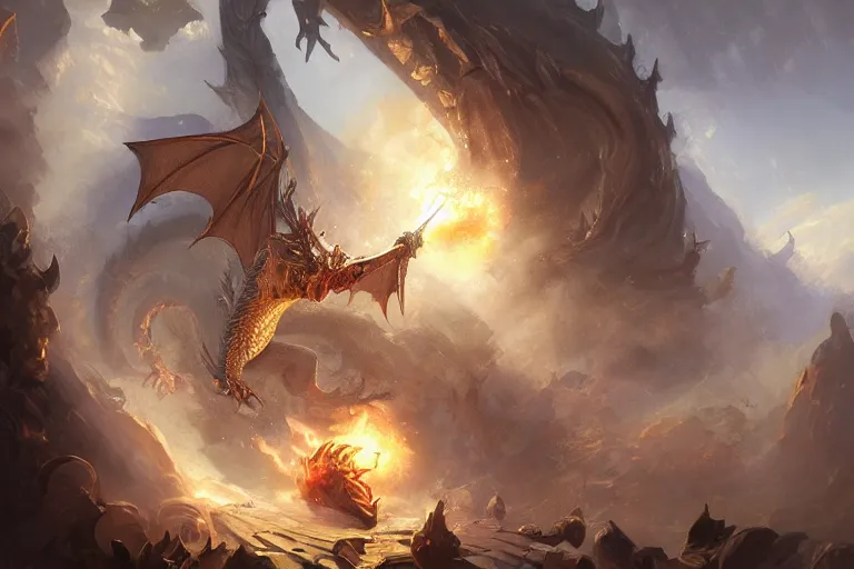 Image similar to a dragon emerging from a portal in the baroque era, league of legends art style, hearthstone art style, epic fantasy style art by Craig Mullins, fantasy epic digital art, epic fantasy card game art by Greg Rutkowski