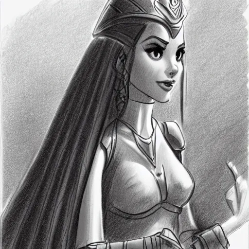 Image similar to milt kahl sketch of victoria justice as princess padme from star wars episode 3