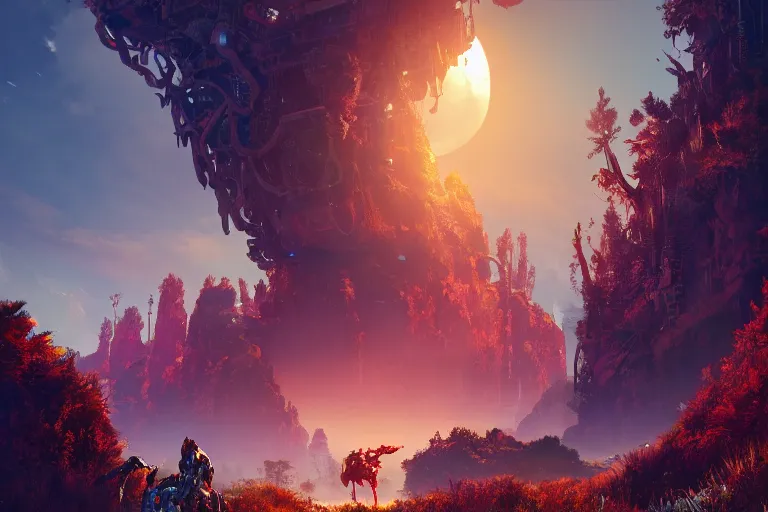 Image similar to watcher machine mecanical creature robot of horizon forbidden west horizon zero dawn bioluminiscence global illumination ray tracing hdr fanart arstation by ian pesty and alena aenami artworks in 4 k