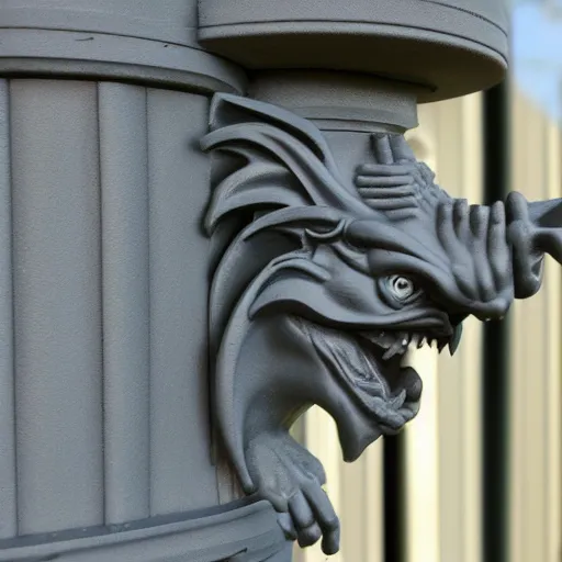 Prompt: a gargoyle downspout, product image