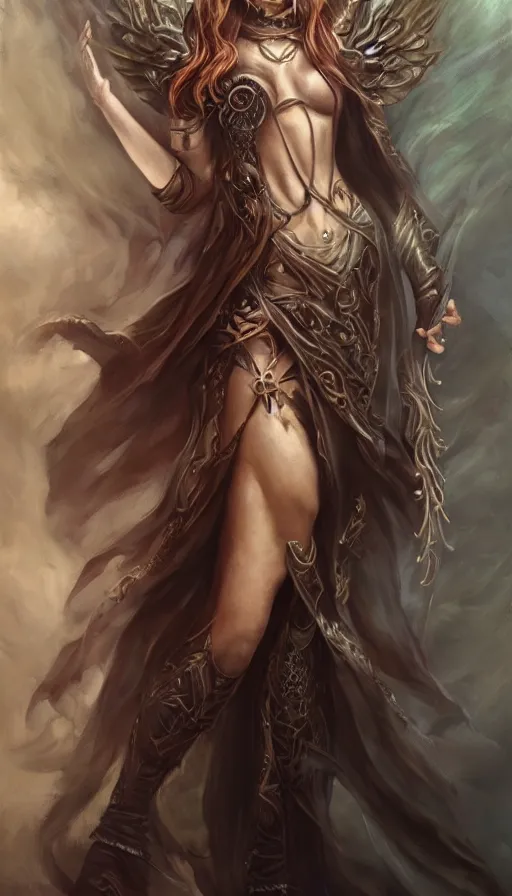 Image similar to Female sorceress by Livia Prima,fantasy,beautiful,pretty,masterpiece,stunning,high quality,full body,one subject,face,anatomically correct,trending on reddit