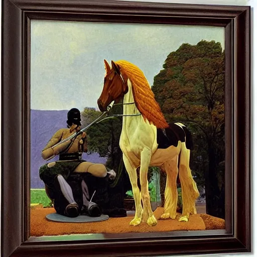 Image similar to offerings for the horse goddess by george stubbs by frederic remington by jeffrey smith