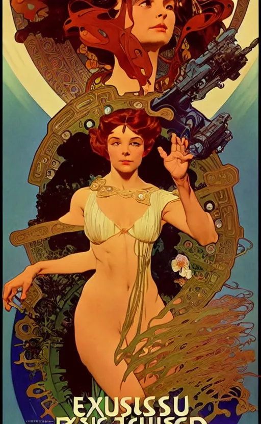 Image similar to exquisite imaginative scifi poster art, movie art, by lucusfilm, weta studio, alphonso mucha, james jean, frank frazetta, 8 k, denoised, sharp, crisp, high quality, cinematic