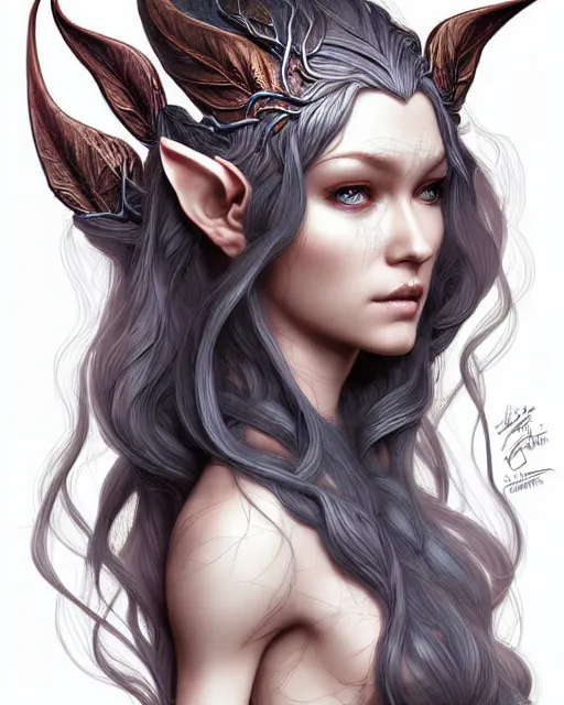 Image similar to digital art, centered elven with short haire made with intricate roots, by james jean and by artgerm, by ross tran, ultradetailed, charachter design, concept art, trending on artstation,