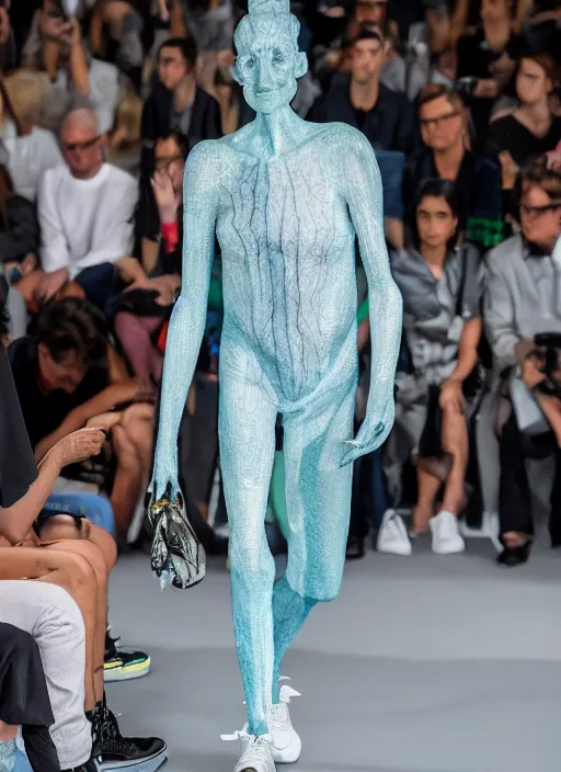 Image similar to hyperrealistic and heavy detailed balenciaga runway show of rick and morty , Leica SL2 50mm, vivid color, high quality, high textured, real life