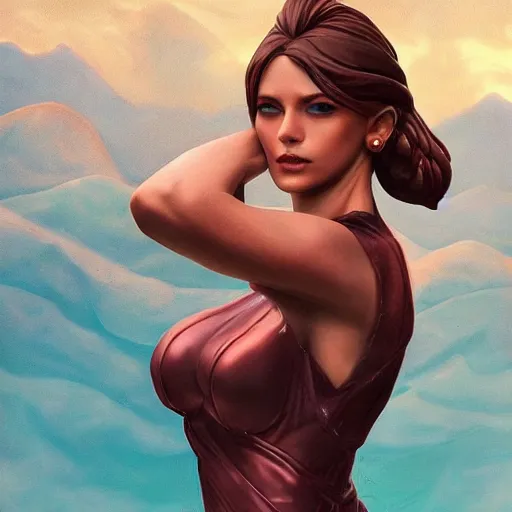 Prompt: ' a portrait of a character in a scenic environment by artgerm'as a sculpture