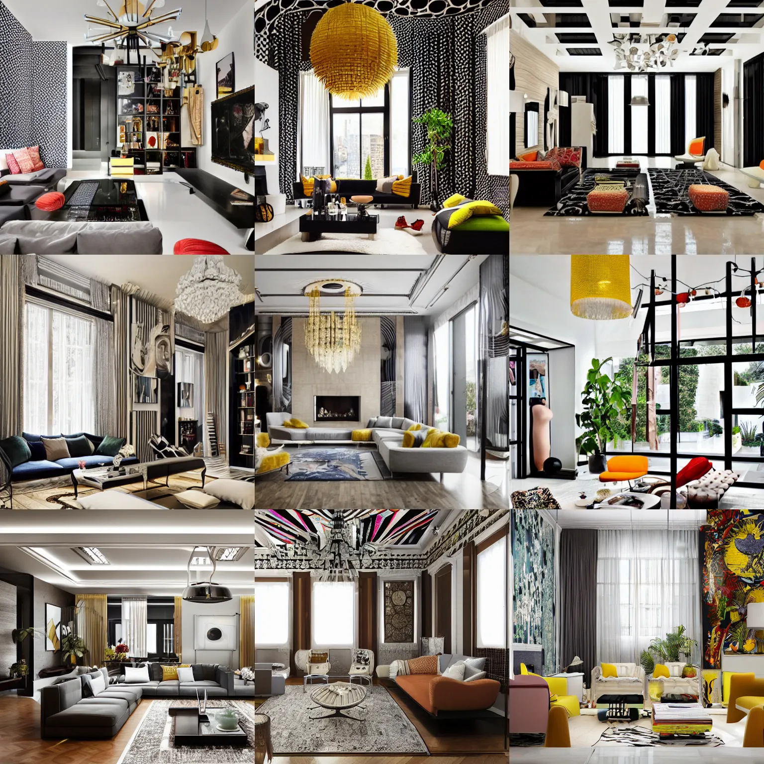 Prompt: interior for a house in a modern style, high detail, very fashionable, very comfortable, focus, hypermaximalist