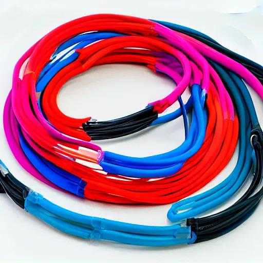Prompt: satisfying cable management, vivid color hues