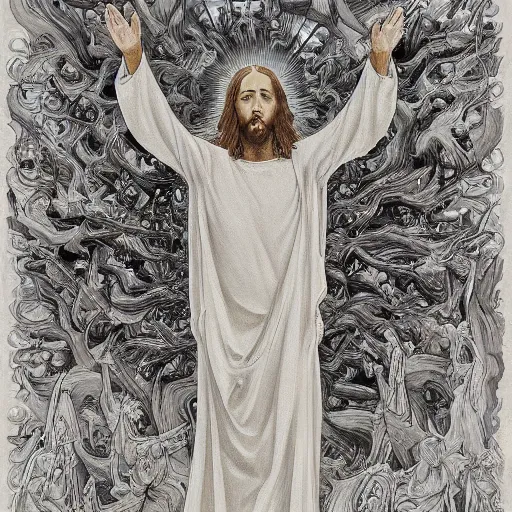 Prompt: the transfiguration of jesus christ, an ultrafine detailed painting by james jean