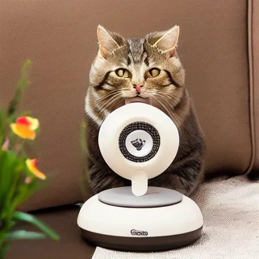 Image similar to cottagecore manageable speakerphone cat