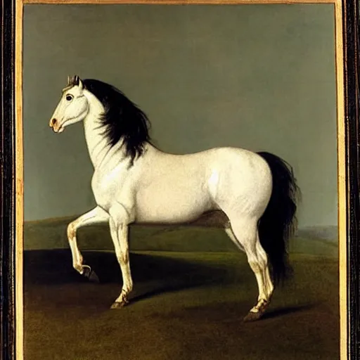 Image similar to a rearing wild stallion, by george-stubbs