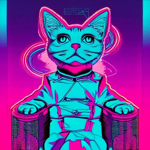 Prompt: synthwave cat