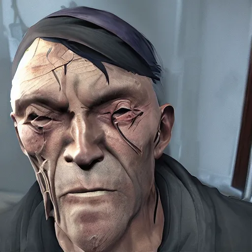 Prompt: 8k old man, dishonored style