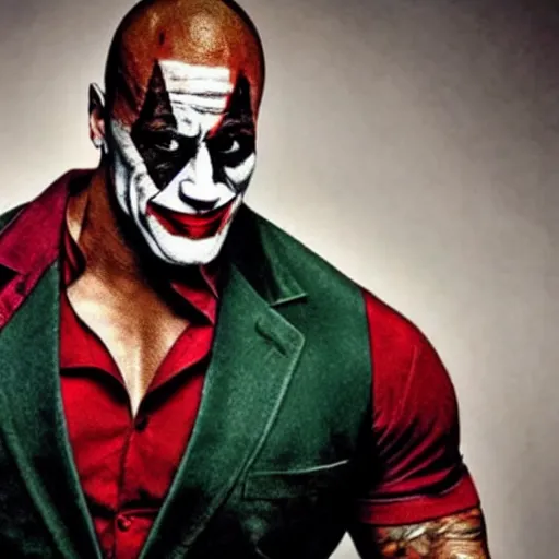 Prompt: Dwayne Johnson as Joker