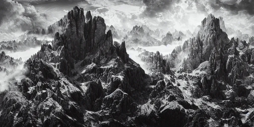 Image similar to photography of a mountain getting destroyed by roots, dolomites, alpine, detailed intricate insanely detailed octane render, 8k artistic 1920s photography, photorealistic, chiaroscuro, hd, by David Cronenberg, Raphael, Caravaggio