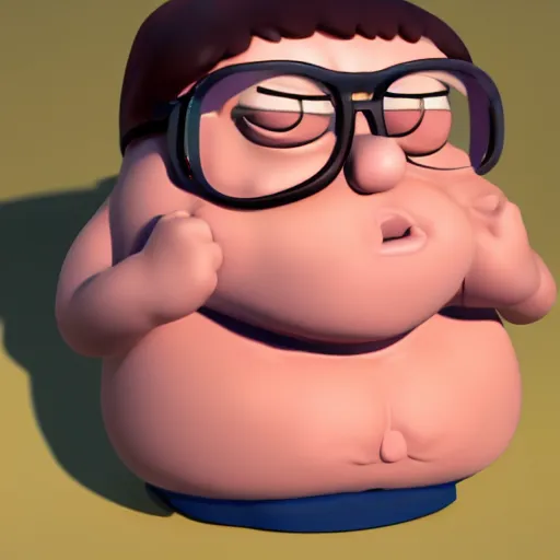 Image similar to 3 d ray traced rendering of peter griffin. 8 k, subsurface scattering, 4 0 0 0 samples, denoised