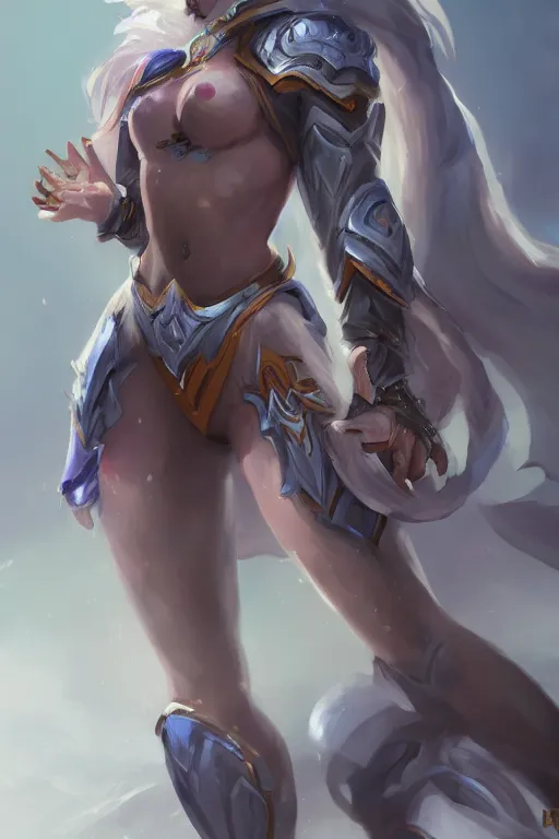 Prompt: New support female champion, ice enchanter art by Chengwei Pan, trending on artstation, digital paint, artstationHD, artstationHQ, 4k, 8k