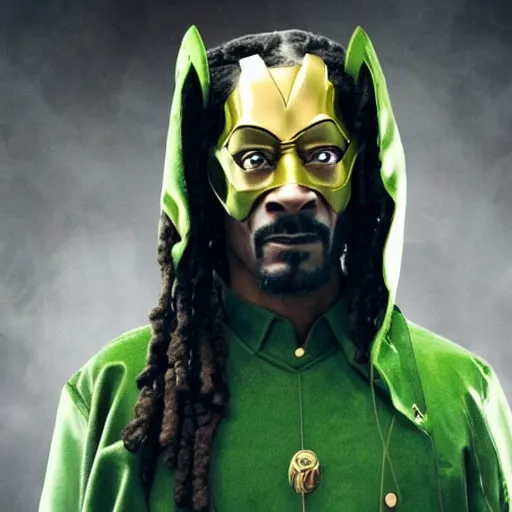 Image similar to film still of Snoop Dogg as Loki in the new Avengers film