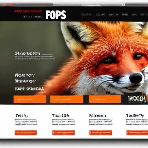 Image similar to web site home page template themed to foxes