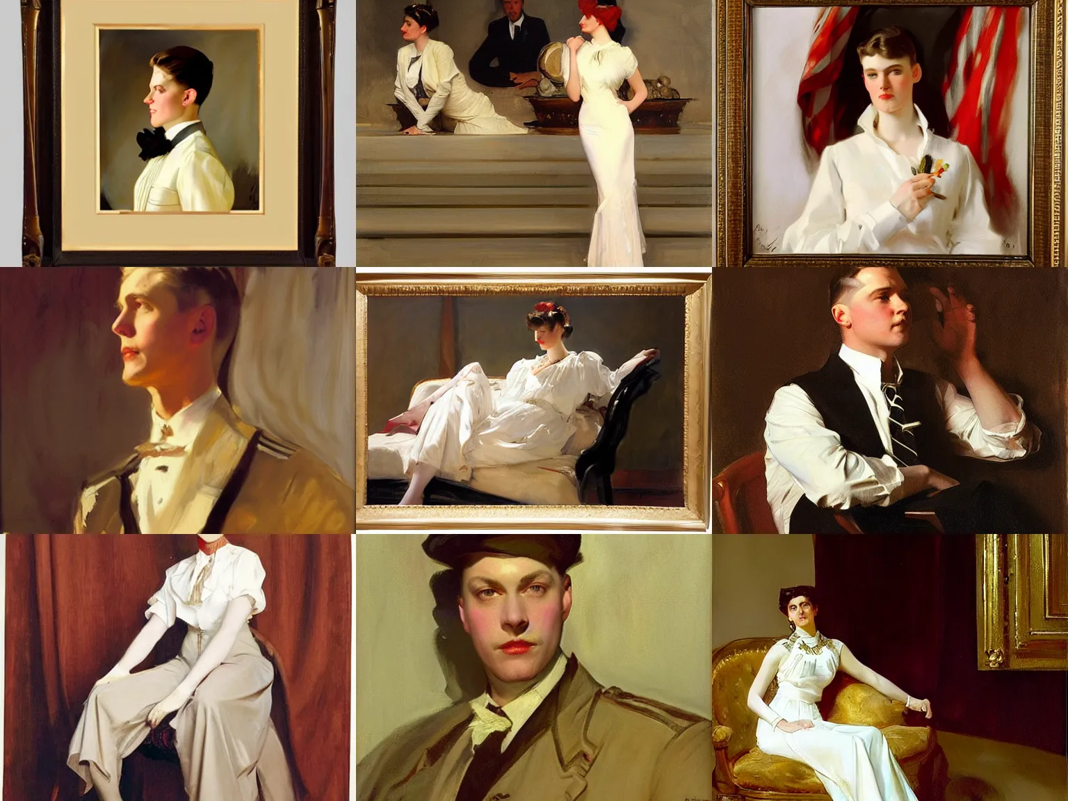 Image similar to painting by sargent and leyendecker