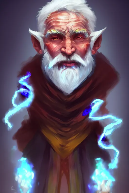 Image similar to a human elemental sorcerer, mountainous setting, colorful magic effects, white skin, portrait, old man, sharp focus, digital art, concept art, trending on artstation, dynamic lighting, by emylie boivin