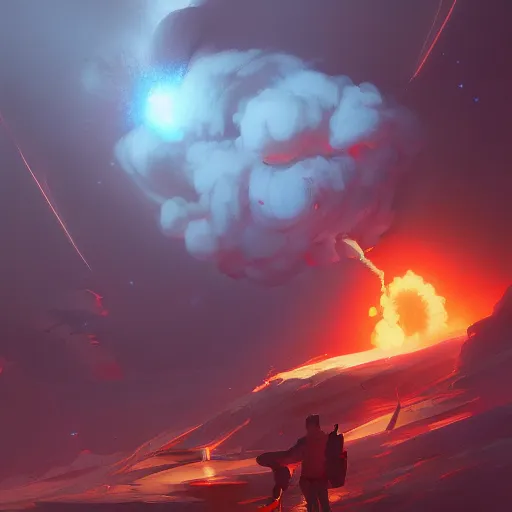 Image similar to nuclear explosion, made by ArseniXC, lofi artstyle, Stanley Artgerm Lau, WLOP, Rossdraws, Ilya Kuvshinov, artstation