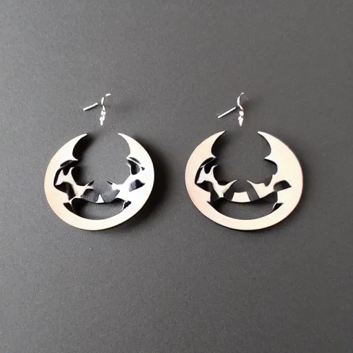 Image similar to lasercut segmented 2d earrings, from world of warcraft