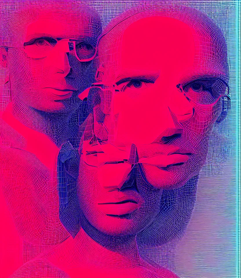 Prompt: perfect 3 d anaglyph portrait