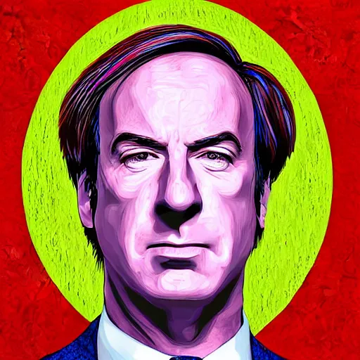 Prompt: portrait of saul goodman, highly detailed, centered, solid color background, digital painting