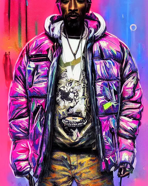 Image similar to detailed Tupac Shakur portrait Neon Operator, cyberpunk futuristic neon, reflective puffy coat, decorated with traditional Japanese ornaments by Ismail inceoglu dragan bibin hans thoma !dream detailed portrait Neon Operator Girl, cyberpunk futuristic neon, reflective puffy coat, decorated with traditional Japanese ornaments by Ismail inceoglu dragan bibin hans thoma greg rutkowski Alexandros Pyromallis Nekro Rene Maritte Illustrated, Perfect face, fine details, realistic shaded, fine-face, pretty face