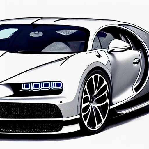 Image similar to bugatti chiron drawn by leonardo da vinci