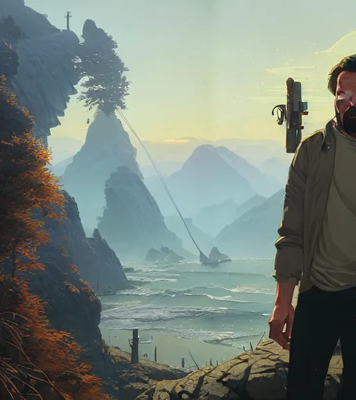 Image similar to Highly detailed portrait Nietzsche in GTA V, Stephen Bliss, unreal engine, fantasy art by Greg Rutkowski, Loish, Rhads, ferdinand knab, Makoto Shinkai and Lois van baarle, ilya kuvshinov, rossdraws, Tom Bagshaw, global illumination, radiant light, detailed and intricate environment