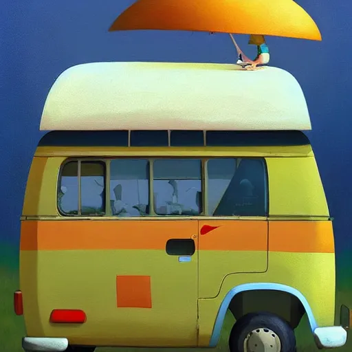 Prompt: goro fujita ilustration a nice hippie van, painting by goro fujita, sharp focus, highly detailed, artstation