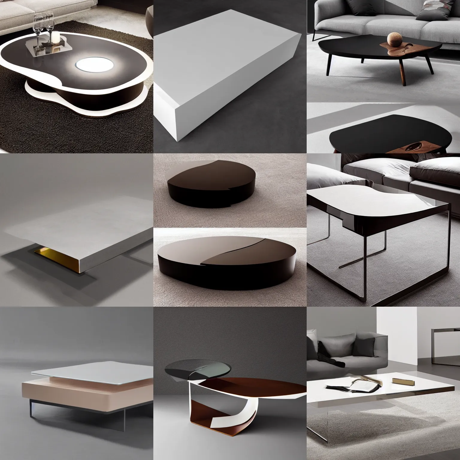 Prompt: expensive coffee table designed by ico parisi