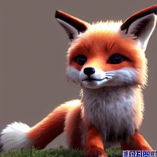 Image similar to a cute anime fox, high detail, unreal engine,