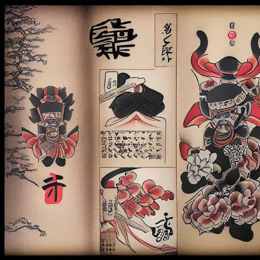 Image similar to Traditional Japanese Tattoo Reference Sheet