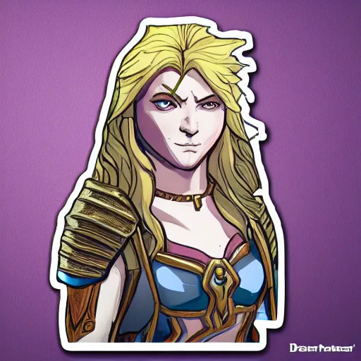 Image similar to a sticker of an aasimar from dungeons and dragons