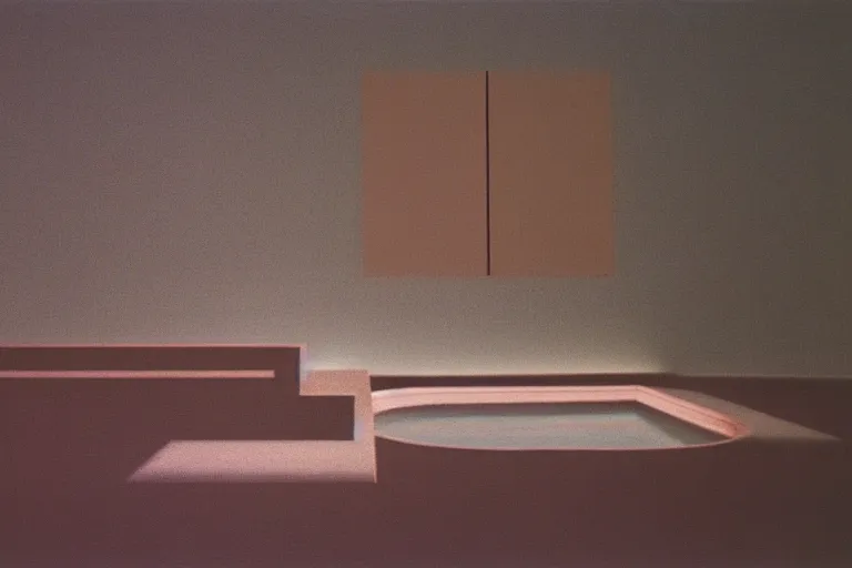 Image similar to david hockney minimalist grainy noisy James Turrell painting of the Mona Lisa