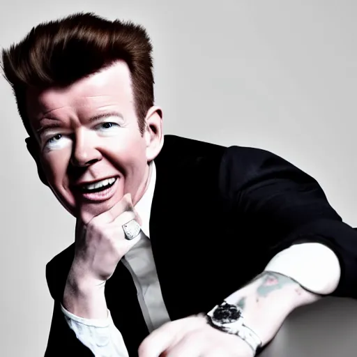 Prompt: Rick astley with a qr code instead of a face