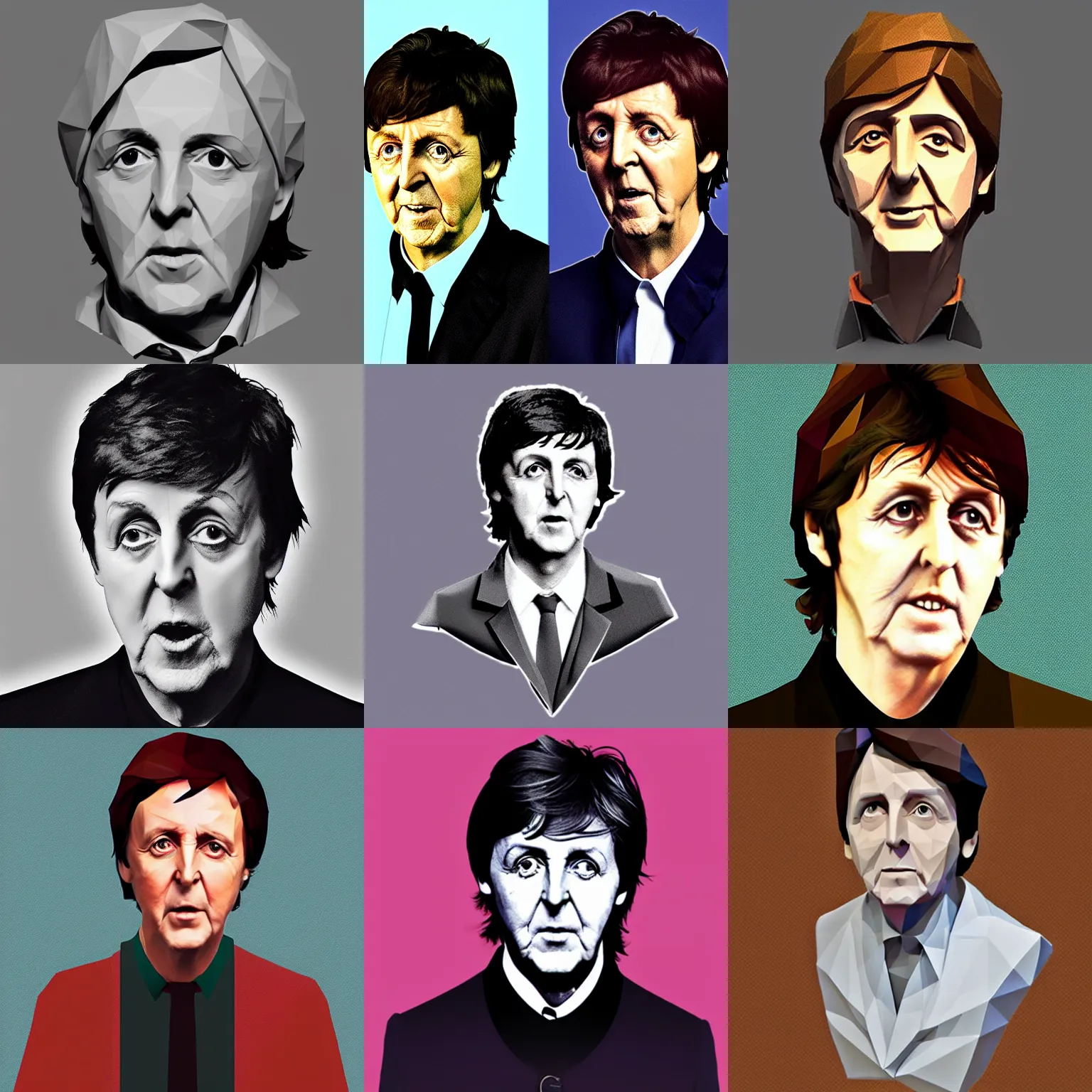 Prompt: a low poly Paul McCartney