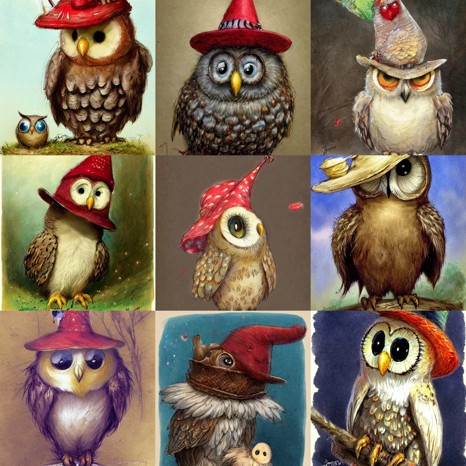 Prompt: ( ( ( shy guy ) ) ) by jean baptiste monge!!!! birthday owl in a pary hat