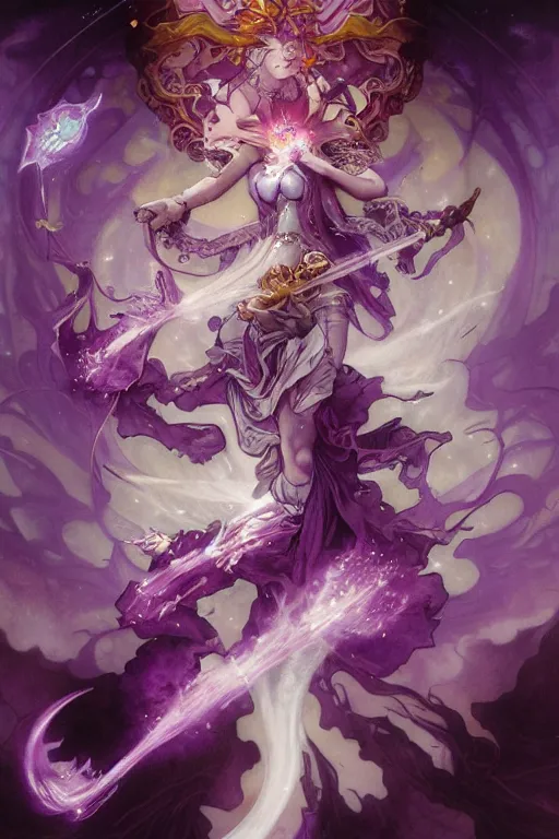 Prompt: purple fire magic, amethyst, magical, painted purple, rpg, icon, by nekro, peter mohrbacher, alphonse mucha, brian froud, yoshitaka amano, kim keever, victo ngai, james jean