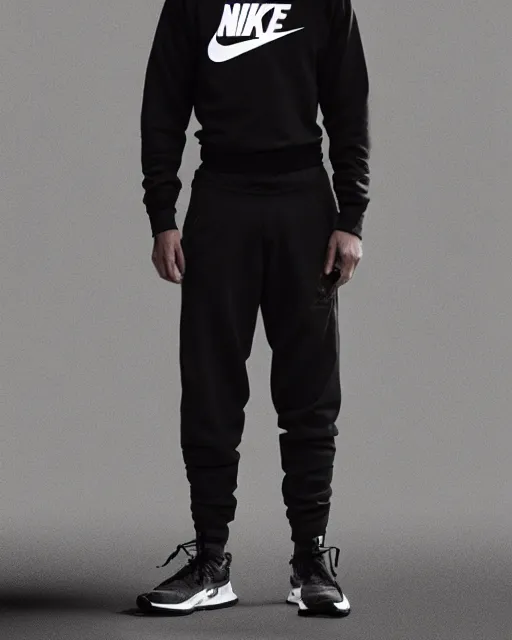 Prompt: Medium shot of Erolson Hugh wearing Nike ACG+Acronym P31-DS Pants in the style of greg rutkowski