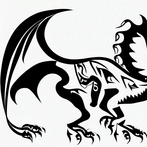 Image similar to vector art of welsh dragon and panda mixed, intercrossed, chimera, adobe illustrator