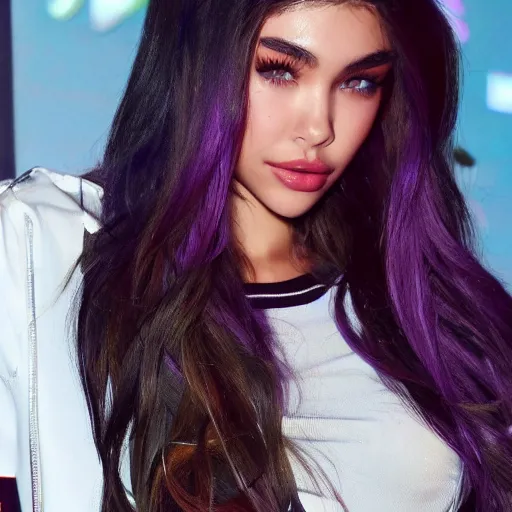 Image similar to madison beer a an intergalactic popstar, render, blender render, unity render, 4 k wallpaper, art station trending, artstation 4 k coherent, coherent, 4 k, detailed